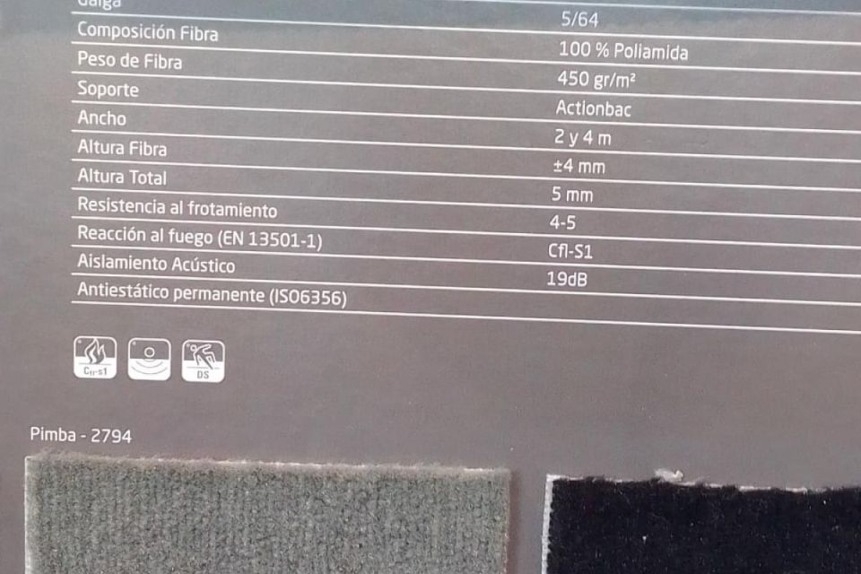 ficha tecnica moqueta colchoneta rocodromo